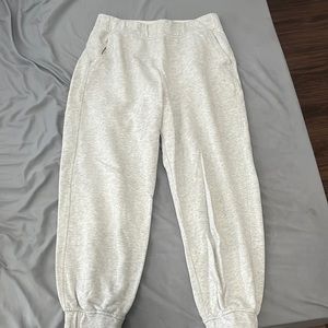 Cropped light gray lululemon joggers